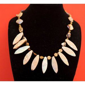 Vintage Bib Statement Shell Boho Hippie 22 Inch - F6